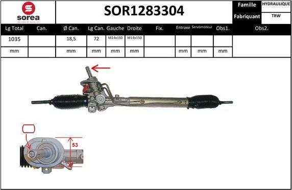 EAI SOR1283304 - Рулевой механизм, рейка unicars.by