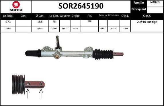 EAI SOR2645190 - Рулевой механизм, рейка unicars.by