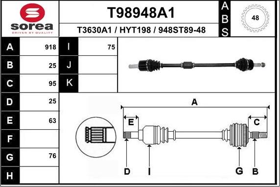 EAI T98948A1 - Приводной вал unicars.by