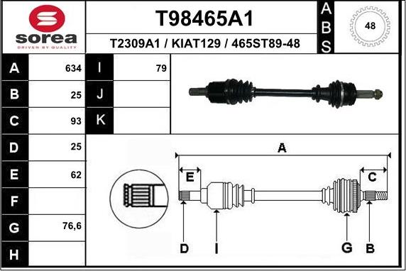 EAI T98465A1 - Приводной вал unicars.by