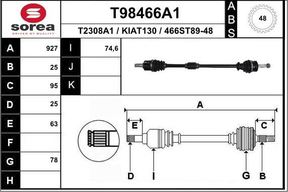 EAI T98466A1 - Приводной вал unicars.by