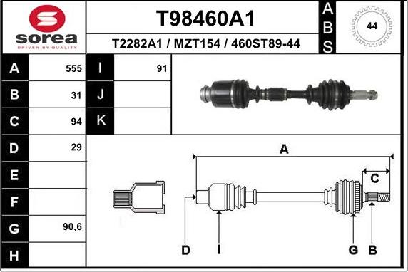 EAI T98460A1 - Приводной вал unicars.by