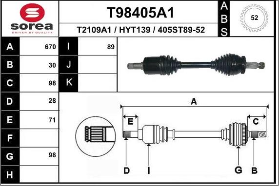 EAI T98405A1 - Приводной вал unicars.by