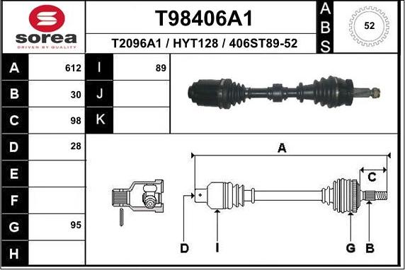 EAI T98406A1 - Приводной вал unicars.by