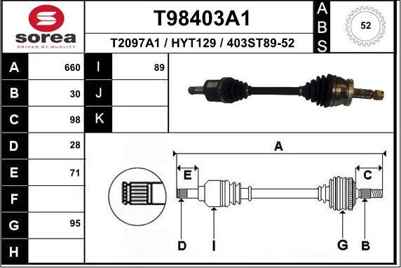 EAI T98403A1 - Приводной вал unicars.by