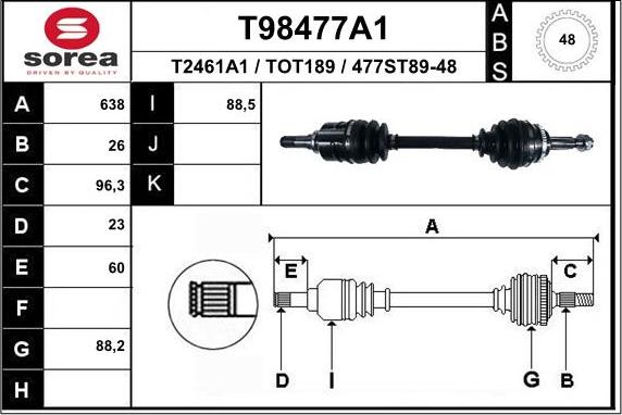 EAI T98477A1 - Приводной вал unicars.by