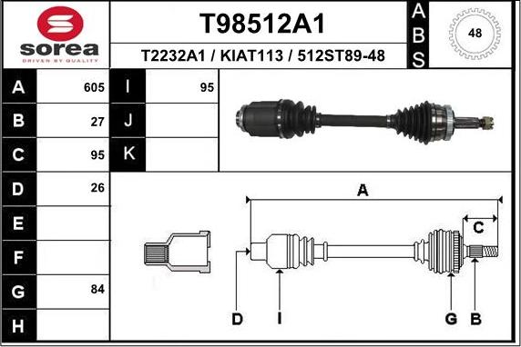 EAI T98512A1 - Приводной вал unicars.by