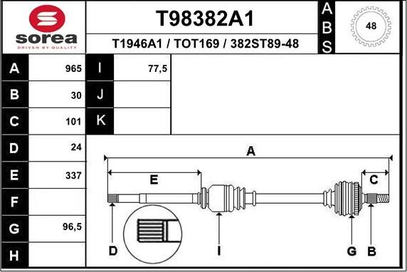 EAI T98382A1 - Приводной вал unicars.by