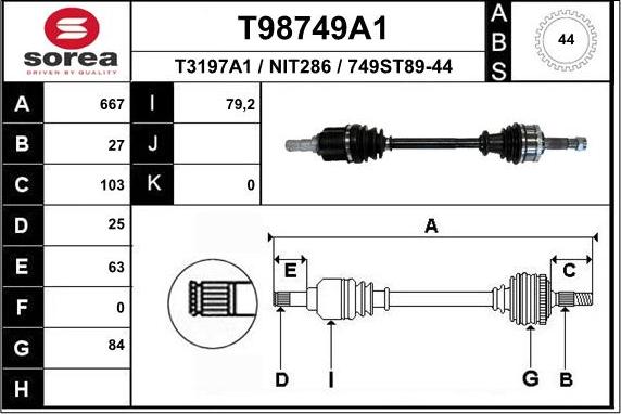 EAI T98749A1 - Приводной вал unicars.by