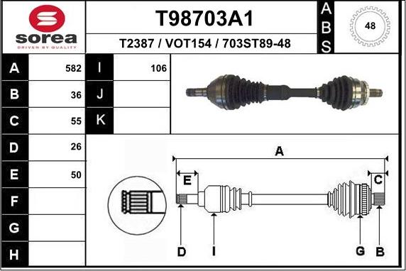 EAI T98703A1 - Приводной вал unicars.by