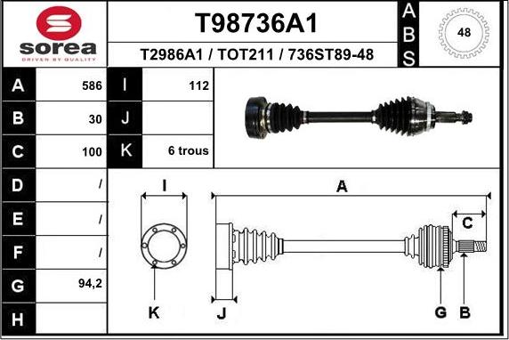 EAI T98736A1 - Приводной вал unicars.by