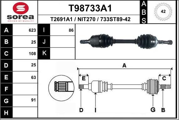 EAI T98733A1 - Приводной вал unicars.by