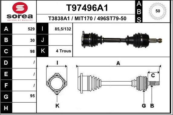 EAI T97496A1 - Приводной вал unicars.by