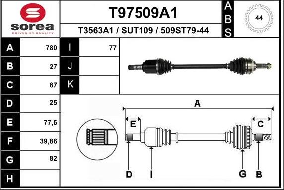 EAI T97509A1 - Приводной вал unicars.by