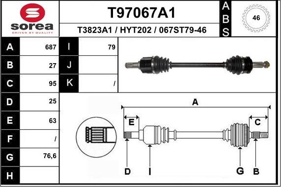 EAI T97067A1 - Приводной вал unicars.by