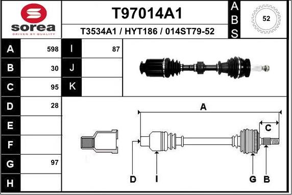 EAI T97014A1 - Приводной вал unicars.by