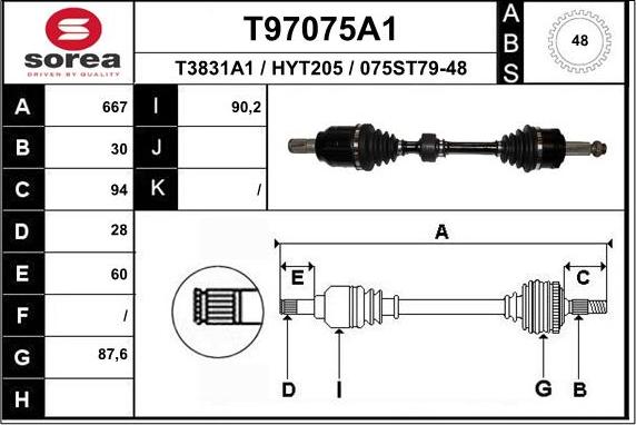 EAI T97075A1 - Приводной вал unicars.by