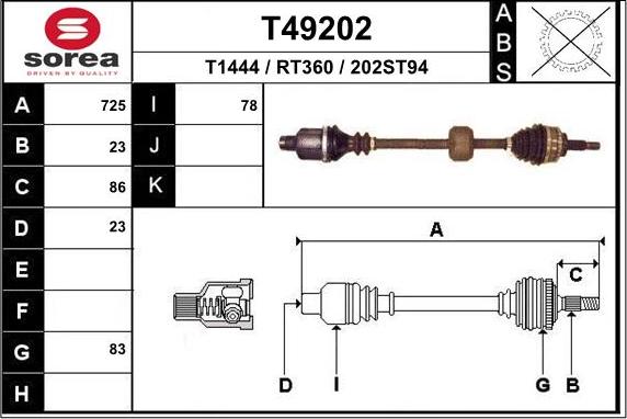 EAI T49202 - Приводной вал unicars.by