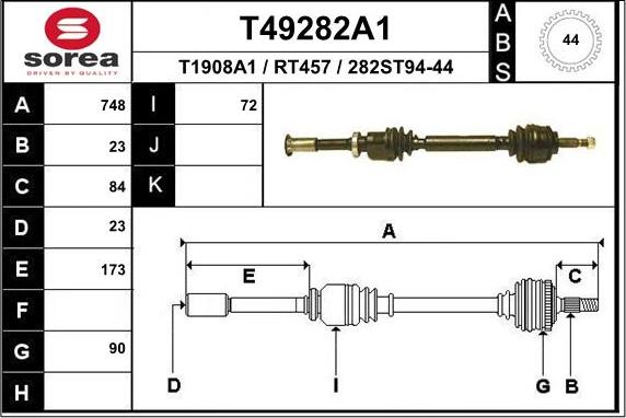 EAI T49282A1 - Приводной вал unicars.by