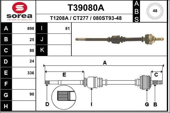 EAI T39080A - Приводной вал unicars.by