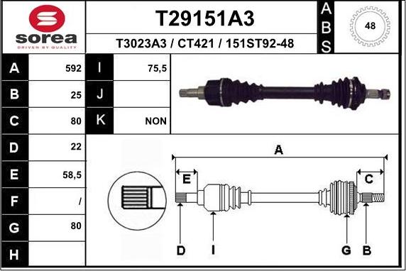 EAI T29151A3 - Приводной вал unicars.by