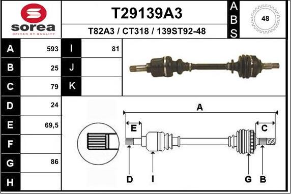 EAI T29139A3 - Приводной вал unicars.by