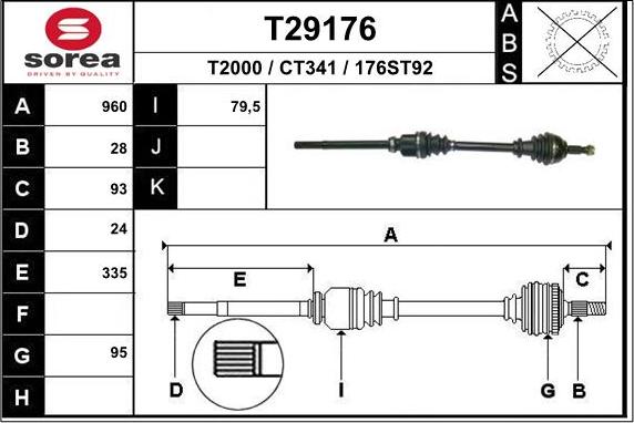 EAI T29176 - Приводной вал unicars.by