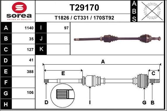 EAI T29170 - Приводной вал unicars.by