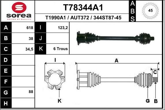 EAI T78344A1 - Приводной вал unicars.by