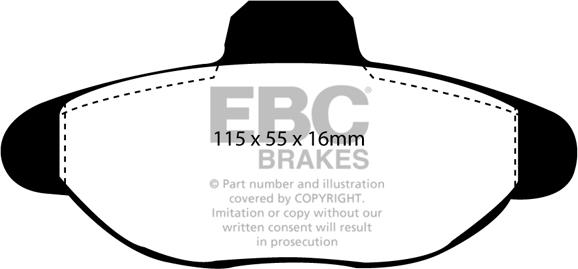 EBC Brakes DP944 - Тормозные колодки, дисковые, комплект unicars.by