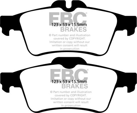 EBC Brakes DP91749 - Тормозные колодки, дисковые, комплект unicars.by