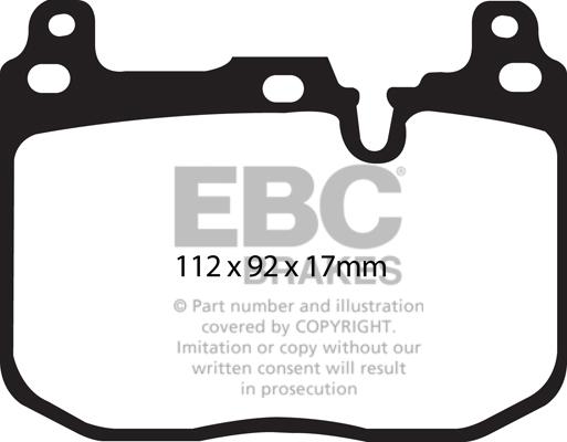 EBC Brakes DP92130 - Тормозные колодки, дисковые, комплект unicars.by