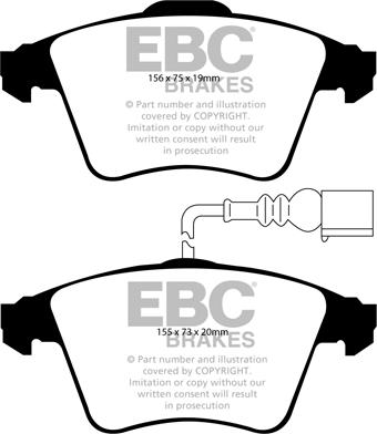 EBC Brakes DP41935R - Тормозные колодки, дисковые, комплект unicars.by