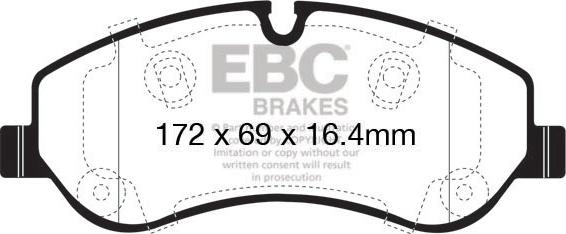 EBC Brakes DPX2151 - Тормозные колодки, дисковые, комплект unicars.by