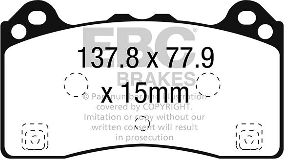 EBC Brakes DP42274R - Тормозные колодки, дисковые, комплект unicars.by