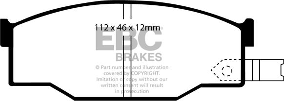 EBC Brakes DP531 - Тормозные колодки, дисковые, комплект unicars.by