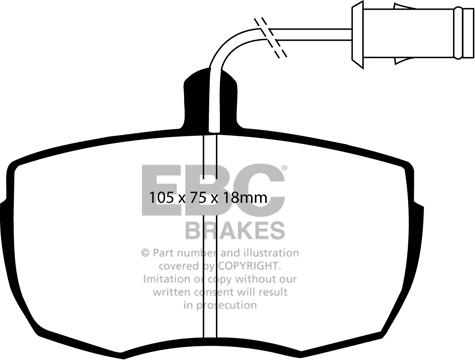 EBC Brakes DP6622 - Тормозные колодки, дисковые, комплект unicars.by