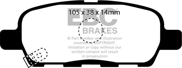 EBC Brakes DP21955 - Тормозные колодки, дисковые, комплект unicars.by