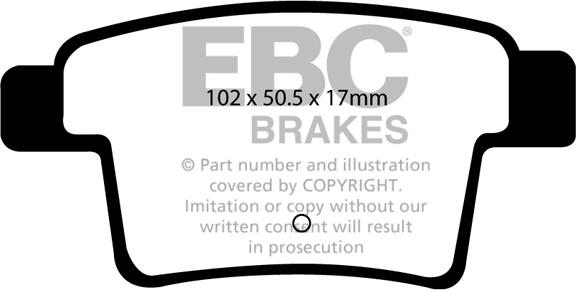 EBC Brakes DP1967 - Тормозные колодки, дисковые, комплект unicars.by