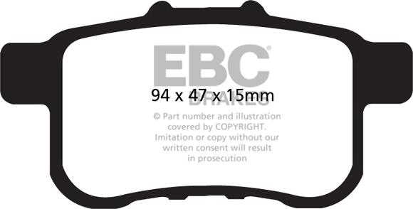 EBC Brakes DP1987 - Тормозные колодки, дисковые, комплект unicars.by