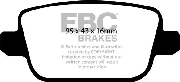 EBC Brakes DP1933 - Тормозные колодки, дисковые, комплект unicars.by