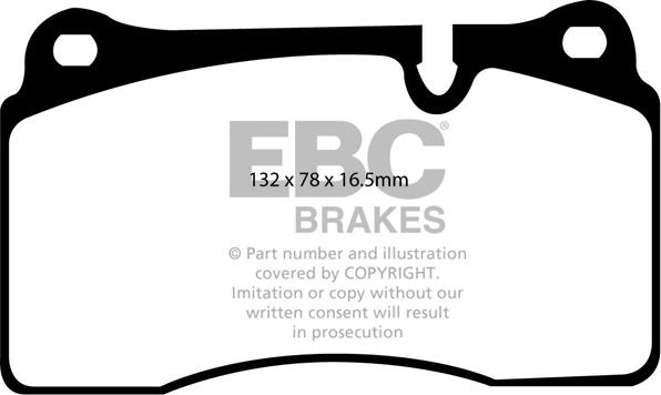 EBC Brakes DP1922 - Тормозные колодки, дисковые, комплект unicars.by