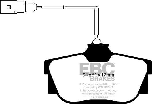 EBC Brakes DP1445 - Тормозные колодки, дисковые, комплект unicars.by