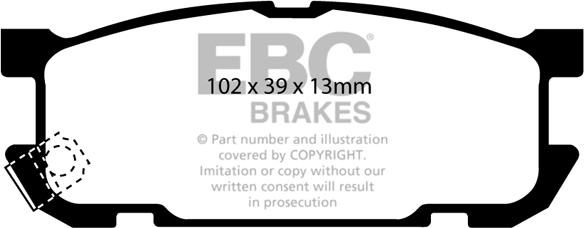 EBC Brakes DP1453 - Тормозные колодки, дисковые, комплект unicars.by