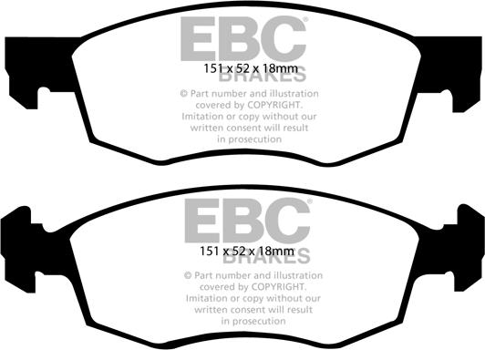 EBC Brakes DP21528 - Тормозные колодки, дисковые, комплект unicars.by