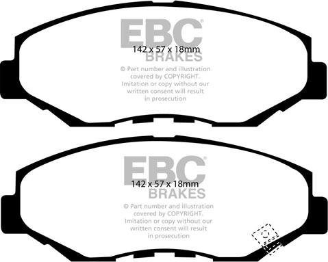 EBC Brakes DP1655 - Тормозные колодки, дисковые, комплект unicars.by