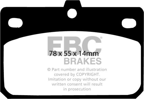 EBC Brakes DP166 - Тормозные колодки, дисковые, комплект unicars.by