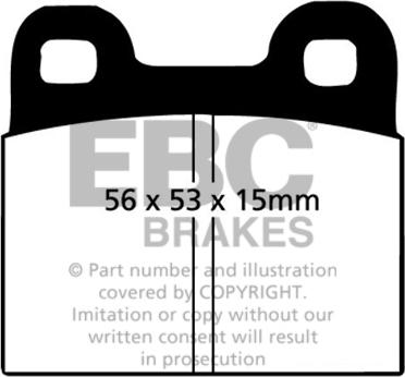 EBC Brakes DP105 - Тормозные колодки, дисковые, комплект unicars.by