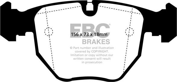 EBC Brakes DP51036NDX - Тормозные колодки, дисковые, комплект unicars.by