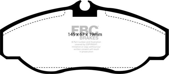 EBC Brakes DP1037 - Тормозные колодки, дисковые, комплект unicars.by